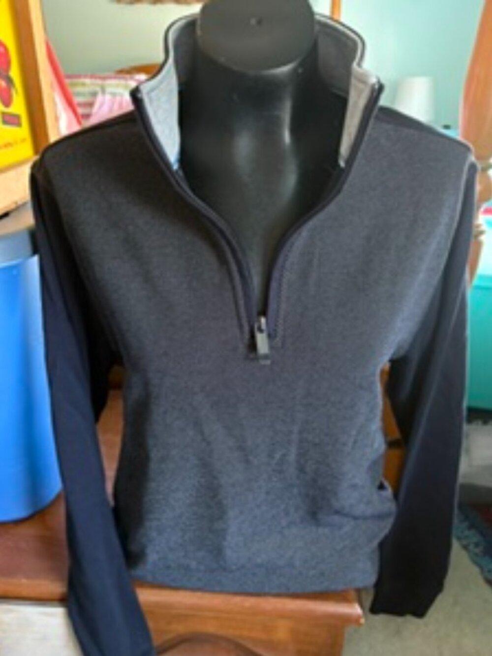 Ted Baker 3/4 zip sweater black size s